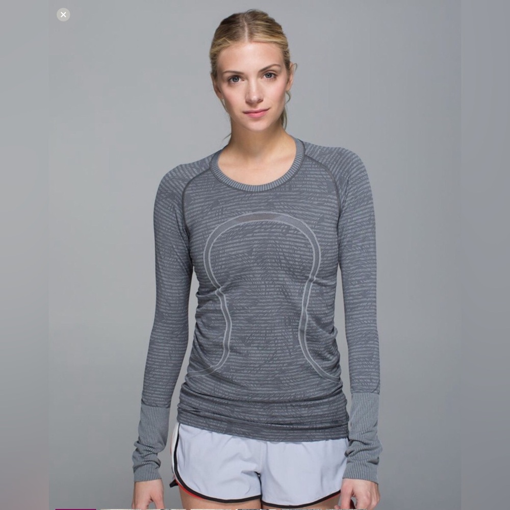 🌼Lululemon Swiftly Tech Long Sleeve Heathered Slate Second Release Size 8